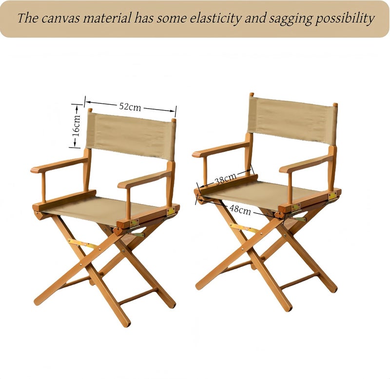 wonofa 1 Set Director Chair Canvas Replacement with Wood Stick,18.9''L X 15''W Portable Replacement Cover Canvas for Directors Chair (Khaki) - Image 3